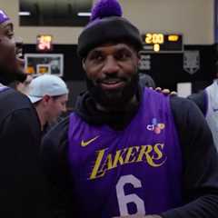 LeBron James gets cake, serenaded during 41st birthday celebration at Lakers workout