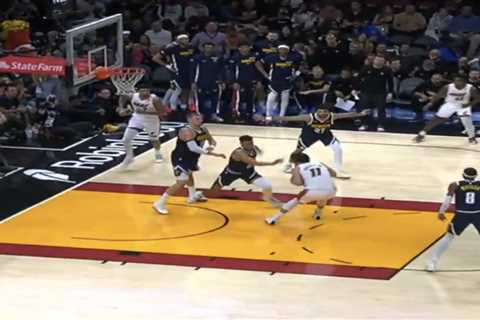 Nuggets’ Nikola Jokic crumbles to ground with scary-looking knee injury