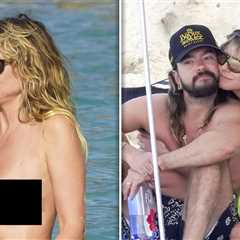 Heidi Klum Continues Topless Vacation with Husband Tom Kaulitz in St. Barts