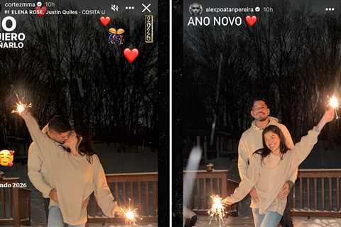 UFC Stars Alex Pereira, Tracy Cortez Share Kiss At New Year's Celebration