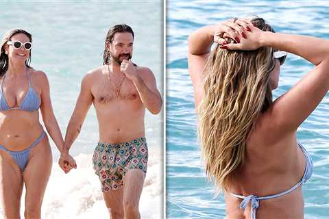 Heidi Klum Flaunts Curves in Tiny Baby Blue Bikini