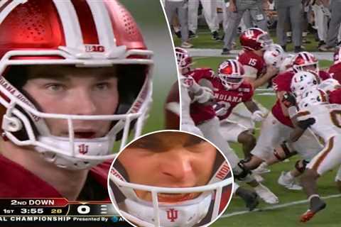 Fernando Mendoza left bloodied on booming hit early in CFP National Championship