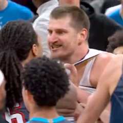 Nuggets-Thunder get into heated scrum after Lu Dort trips Nikola Jokic in wild scene