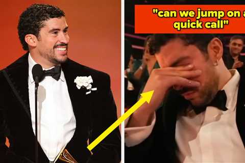 The Internet Turned Bad Bunny's Emotional Grammys Moment Into A Bunch Of Relatable Memes