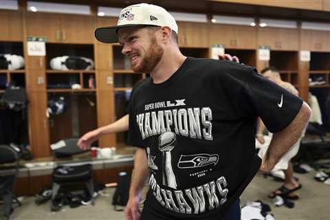Super Bowl 2026 reporter fell into Sam Darnold’s locker and spilled beer in postgame scene gone awry