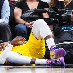 LeBron James’ elbow ‘pretty sore’ after late fall in loss to Nuggets