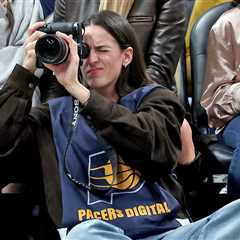 Caitlin Clark Works Camera Courtside During Luka Doncic's 43-Point Night Against Pacers