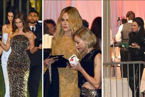 Hailey Bieber, Naomi Watts & More Chowing Down at Vanity Fair Oscar Party