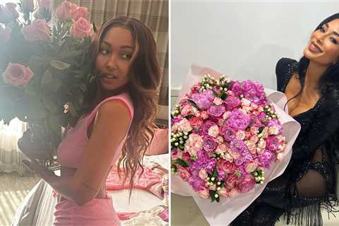 Babes Showered With Flowers For National Flower Day