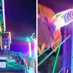 Woman Miraculously Caught Mid-Air Falling From Fairground Ride, on Video