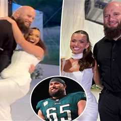 Lane Johnson marries fiancée Kelsey Holmer with Eagles teammates in attendance