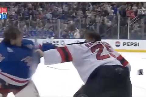 Rangers’ Igor Shesterkin gets into heated goalie fight with Devils’ Jacob Markstrom