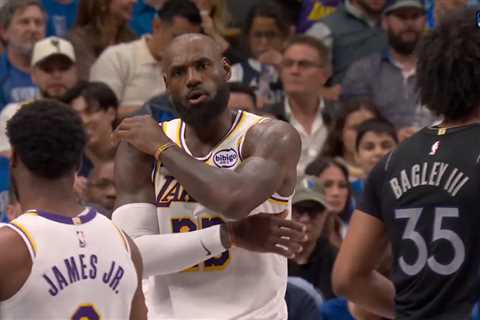 LeBron James lets son Bronny hear it immediately after mistake during Lakers’ loss to Mavericks