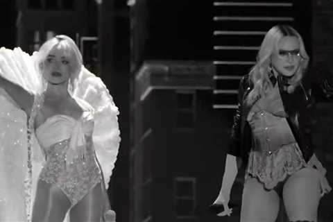 Madonna Performs with Sabrina Carpenter in Lingerie On Coachella Stage