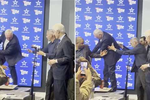 Jerry Jones Nearly Wipes Out In Front Of Bill Clinton