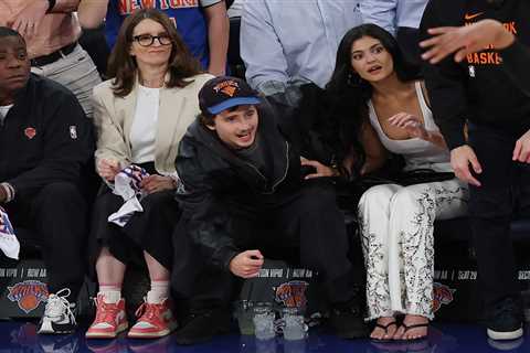 Kylie Jenner joins boyfriend Timothee Chalamet in star-filled crowd for Knicks-Hawks Game 5 at MSG