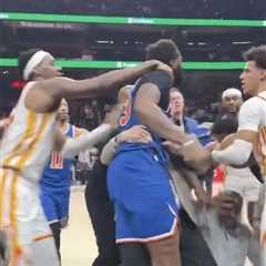 Mitchell Robinson ‘lost in the world’ after raucous Hawks melee —and posts NSFW dig
