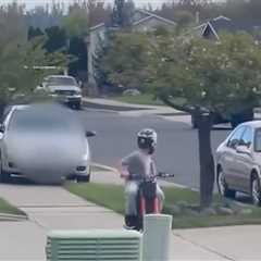 Car Pursues Bike-Riding Kid on Sidewalk in Alarming Video, Woman Arrested for DUI