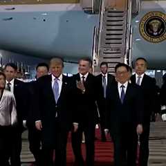 Trump Gets Ostentatious Welcome in China, Elon Musk Lurks in Background, on Video