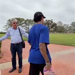 Olympian Nyjah Huston clashes with male Karen at iconic skate spot: ‘You need a badge or something’