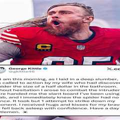 George Kittle gets tongue-lashing from PETA for killing spider