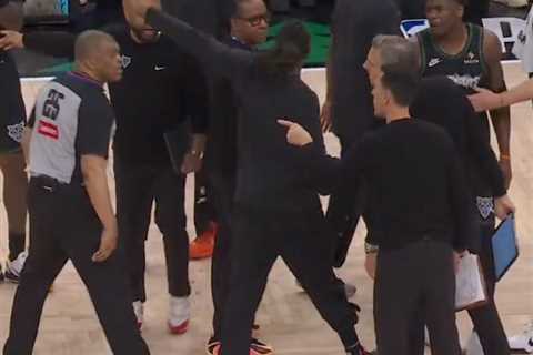 NBA ref has to be restrained as Timberwolves coach Chris Finch calls out ‘unprofessional behavior’..