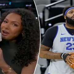 Malika Andrews loses audio during Mitchell Robinson update at NBA Finals