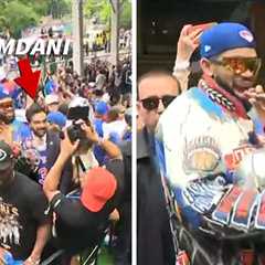 Zohran Mamdani, Karl-Anthony Towns Hit 'Lean Back' Dance On Knicks Parade Float