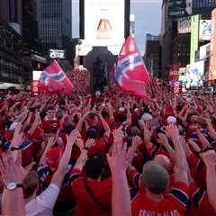 Rowing Norwegian World Cup fans take over NYC subways, Times Square