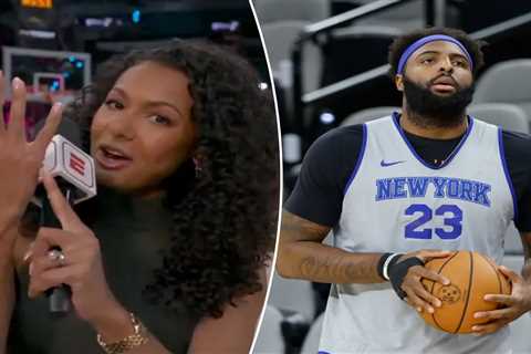 Malika Andrews loses audio during Mitchell Robinson update at NBA Finals