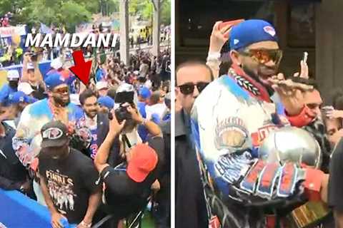 Zohran Mamdani, Karl-Anthony Towns Hit 'Lean Back' Dance On Knicks Parade Float