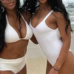 Celebrity Twins -- Guess Who's White-Hot Swimwear On The Beach