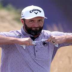 Jon Rahm tears glove apart after hitting first shot out of bounds again in British Open meltdown