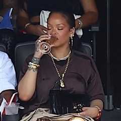 Rihanna Watches FIFA World Cup 2026 Final in Vetements Trademark Football Jersey and Aflalo Bromer..