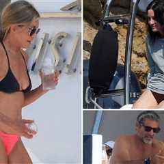 Jennifer Aniston, Courteney Cox Flaunt Beach Bodies On Yacht Trip with Pedro Pascal