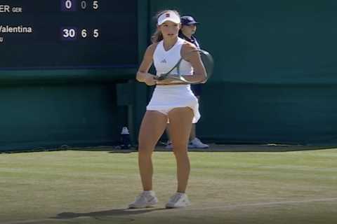 The moment 15-year-old tennis star Ida Wobker was booted out of Wimbledon for shocking on-court..