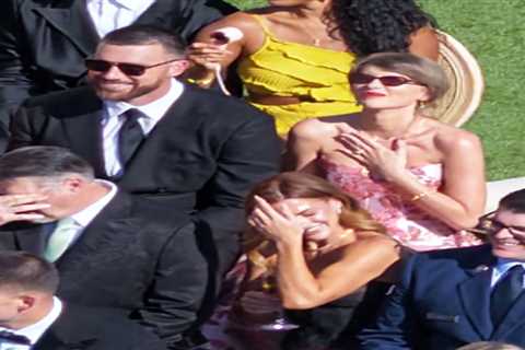 Travis Kelce, Taylor Swift step out as newlyweds to attend Giants receiver’s wedding