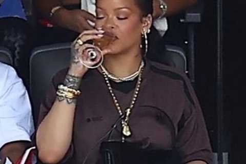 Rihanna Watches FIFA World Cup 2026 Final in Vetements Trademark Football Jersey and Aflalo Bromer..
