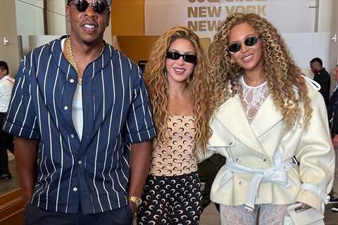 Beyonce Stuns in Custom Laquan Smith Cropped Trench Coat and Lace Catsuit at FIFA World Cup 2026..