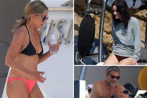 Jennifer Aniston, Courteney Cox Flaunt Beach Bodies On Yacht Trip with Pedro Pascal