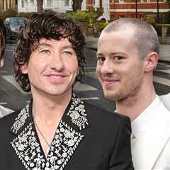 The Beatles Biopic Movie Stars Spotted Recreating Iconic Abbey Road Album Cover