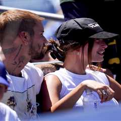 Justin and Hailey Bieber score front-row seats for Dodgers vs. Brewers series finale