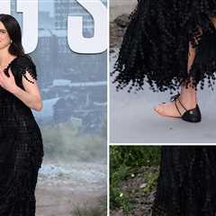 Margaret Qualley Basically Walks Movie Premiere Barefoot With Controversial Chanel Shoes