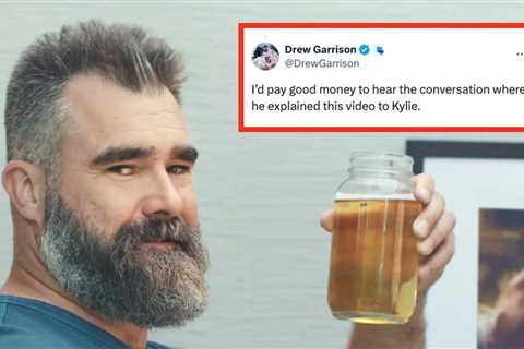 Jason Kelce Is Going Viral In A New Ad Featuring A VERY Unhinged Suggestion To Help Cool Data..