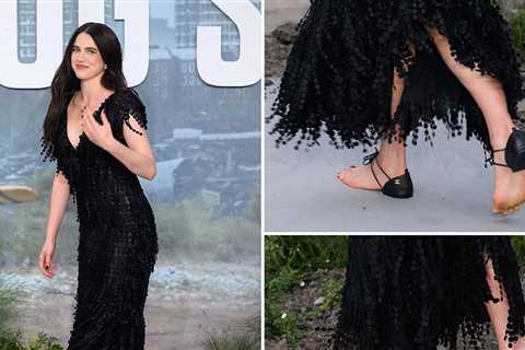 Margaret Qualley Basically Walks Movie Premiere Barefoot With Controversial Chanel Shoes