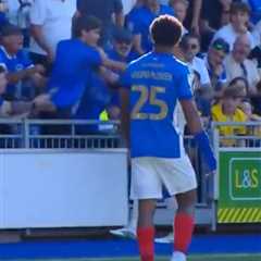 Cardiff City’s Krystian Bielik appears to grab fan by throat in bizarre scene