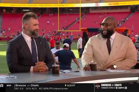 Jason Kelce calls out ESPN colleague on air for no-showing Travis Kelce-Taylor Swift wedding